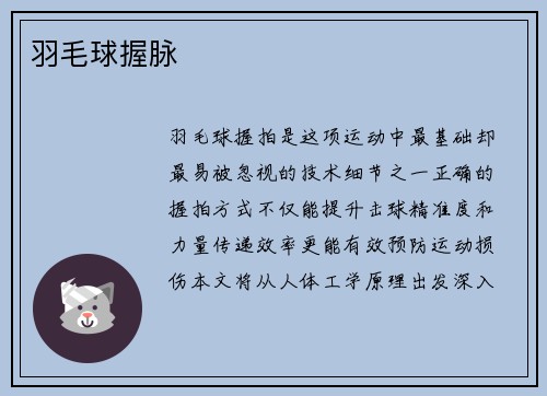 羽毛球握脉